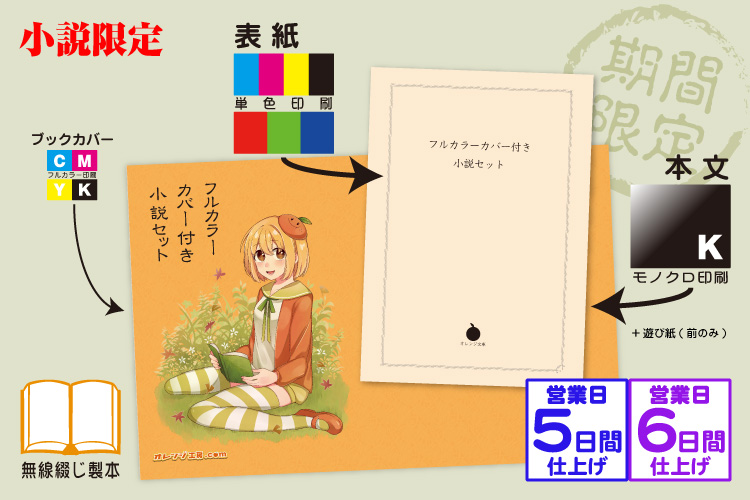 フルカラーカバー付き小説セット 冊子印刷 同人誌印刷と同人グッズ印刷ならオレンジ工房 Com